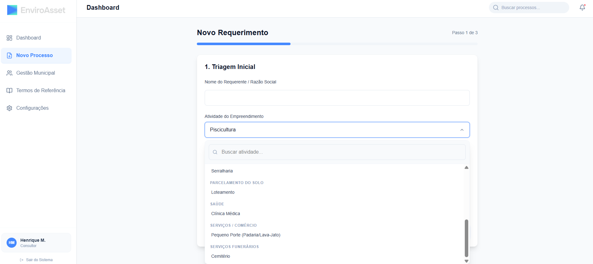 Triagem Inicial - Tela Real